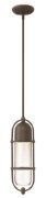 Picture of 50w Outdoor Perry GU-10 Clear Seedy Oil Rubbed Bronze Hanging