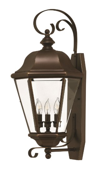 Picture of 40w Outdoor Clifton Park CAND Clear, Beveled and Bound Copper Bronze Large Wall Mount