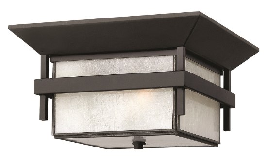 Picture of 32w Outdoor Harbor LED Etched Seedy Bound Satin Black Flush Mount