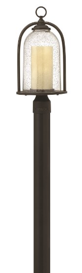 Picture of 100w Outdoor Quincy MED Clear Seedy and Amber Oil Rubbed Bronze Post Top/ Pier Mount