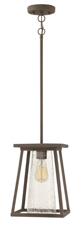 Picture of 100w Outdoor Burke MED Clear Seedy Oil Rubbed Bronze Hanging