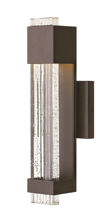 Picture of 15w Outdoor Glacier LED Clear Seedy Bronze Small Wall Mount