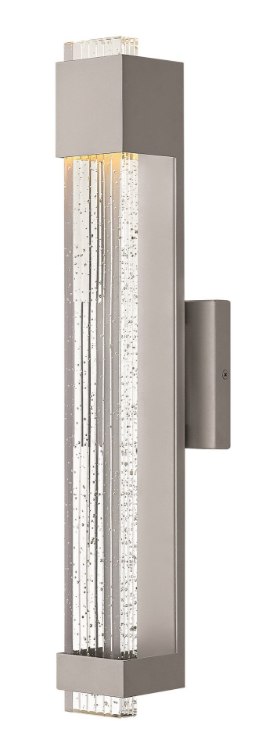 Picture of 15w Outdoor Glacier LED Clear Seedy Titanium Medium Wall Mount