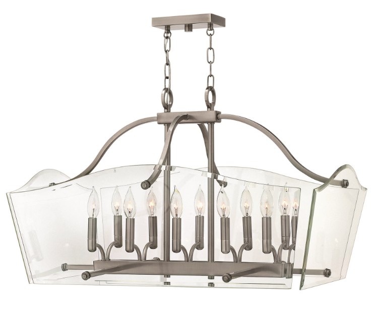 Foto para 60w Foyer Wingate CAND Clear Beveled Panels Polished Antique Nickel Linear