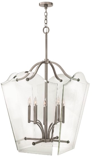 Foto para 60w Foyer Wingate CAND Clear Beveled Panels Polished Antique Nickel Single Tier Foyer