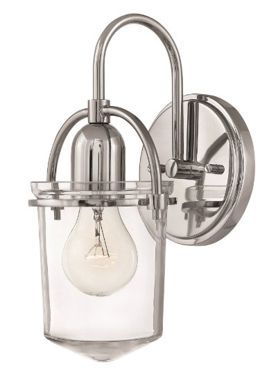 Picture of 100w Sconce Clancy MED Clear Polished Nickel