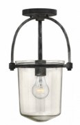 Foto para 100w Foyer Clancy MED Clear Aged Zinc Stem Hung Pendant