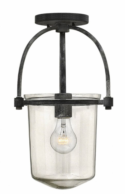 Picture of 100w Foyer Clancy MED Clear Aged Zinc Stem Hung Pendant
