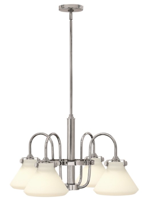 Foto para 100w Chandelier Congress MED Etched Opal Chrome Stem Hung Downlight