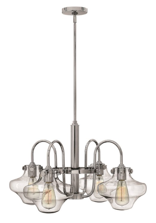 Foto para 100w Chandelier Congress MED Clear Glass Chrome Stem Hung Downlight