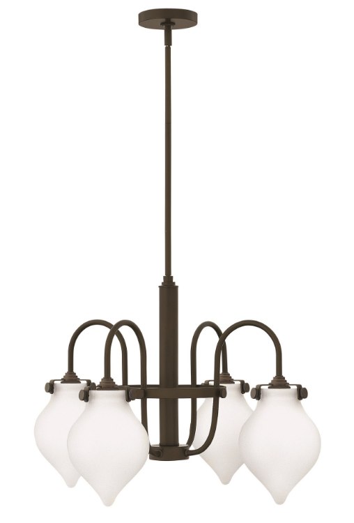 Foto para 100w Chandelier Congress MED Etched Opal Oil Rubbed Bronze Stem Hung Downlight