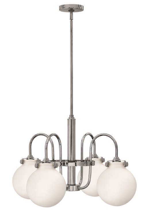 Foto para 100w Chandelier Congress MED Etched Opal Chrome Stem Hung Downlight