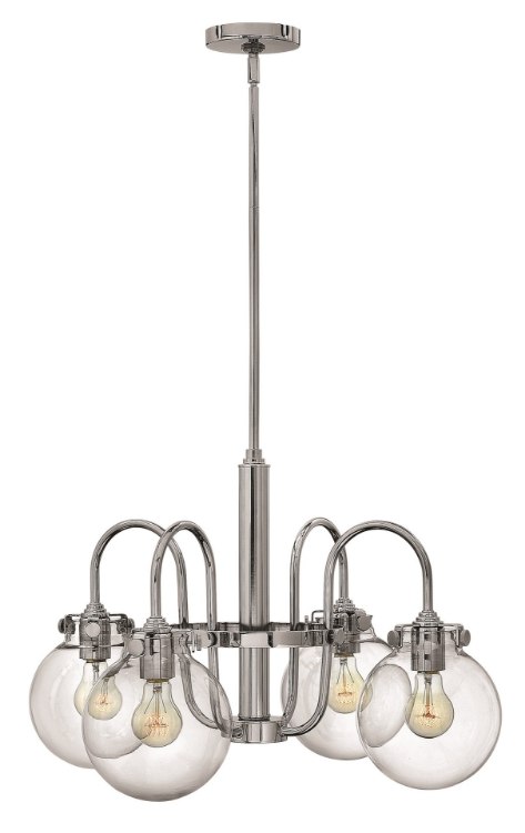 Foto para 100w Chandelier Congress MED Clear Glass Chrome Stem Hung Downlight