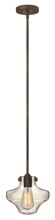 Picture of 100w Mini-Pendant Congress MED Clear Glass Oil Rubbed Bronze