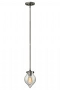 Foto para 100w Mini-Pendant Congress MED Clear Glass Antique Nickel