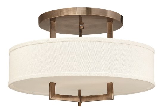 Foto para 75w Foyer Hampton MED Brushed Bronze Semi-flush Mount