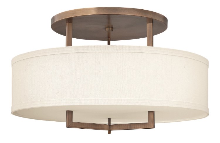 Foto para 100w Foyer Hampton MED Brushed Bronze Semi-flush Mount