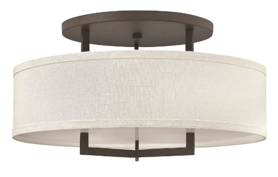 Foto para 100w Foyer Hampton MED Buckeye Bronze Semi-flush Mount