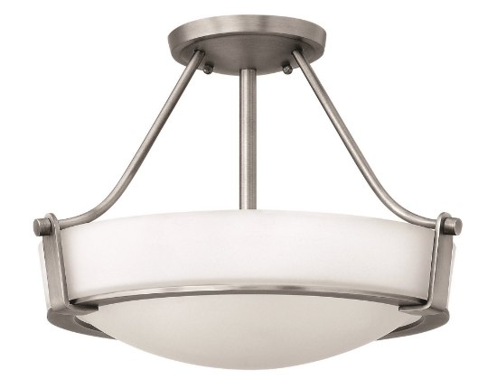 Foto para 100w Foyer Hathaway MED Etched Antique Nickel Semi-flush Mount