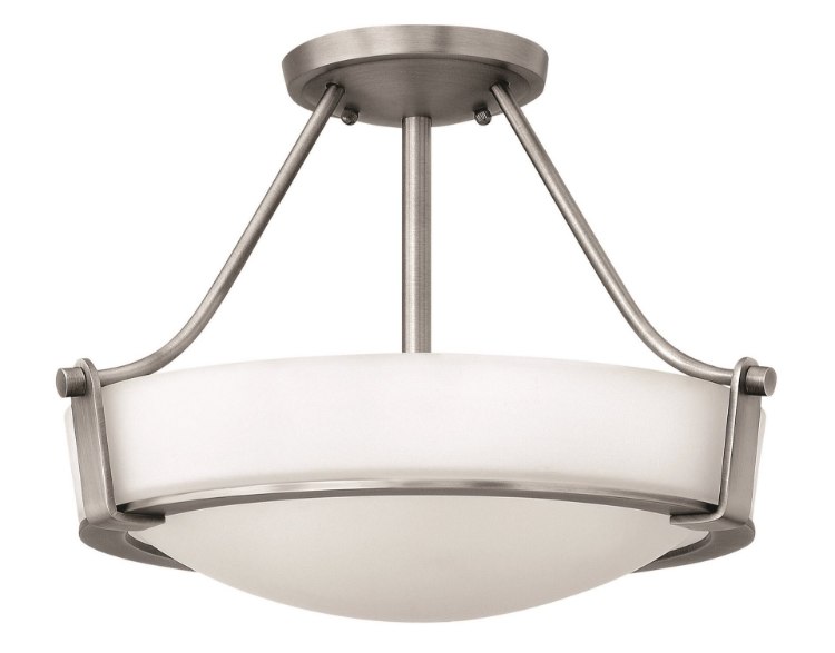 Picture of 100w Foyer Hathaway MED Etched Antique Nickel Semi-flush Mount