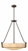 Foto para 64w Foyer Hathaway LED Etched Amber Olde Bronze Stem Hung Foyer