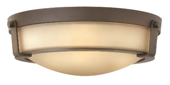 Picture of 32w Foyer Hathaway LED Etched Amber Olde Bronze Flush Mount