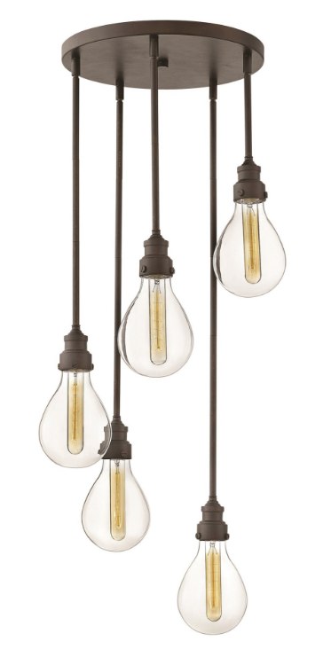Foto para 60w Chandelier Denton MED Clear Industrial Iron Pendant Pan