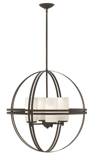 Foto para 100w Chandelier Atrium MED Etched Opal Bronze Stem Hung