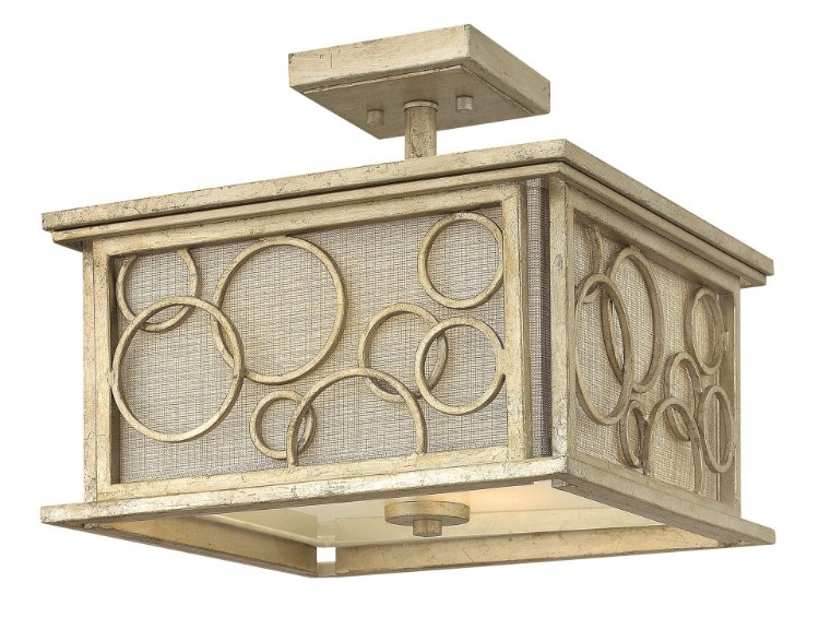 Picture of 60w Foyer Flourish MED Silver Leaf Semi-flush Mount