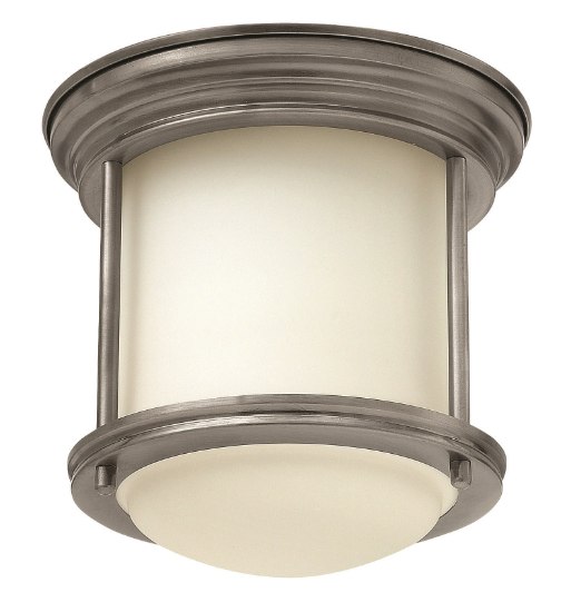 Picture of 15w Foyer Hadley LED Etched Opal Antique Nickel Flush Mount