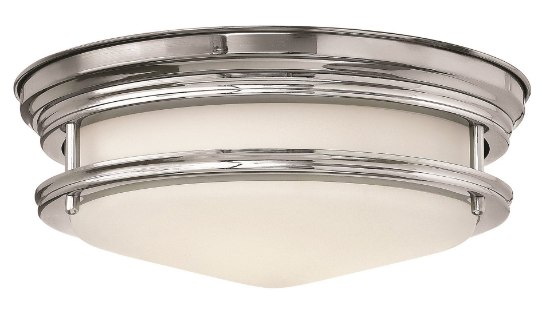 Foto para 16w Foyer Hadley LED Etched Opal Chrome Flush Mount