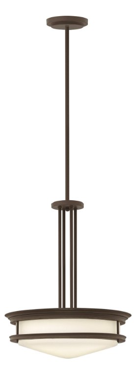 Foto para 64w Foyer Hadley LED Etched Opal Oil Rubbed Bronze Inverted Pendant