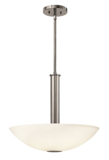 Foto para 100w Foyer Camden MED White Etched Chrome Inverted Pendant