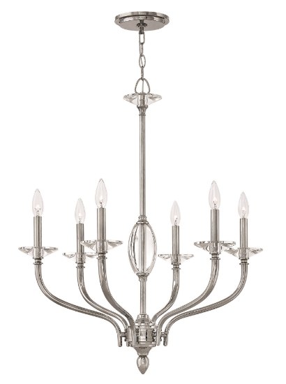 Foto para 60w Chandelier Surrey CAND Polished Nickel Single Tier