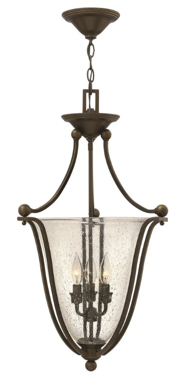 Foto para 60w Foyer Bolla CAND Clear Seedy Olde Bronze Inverted Pendant