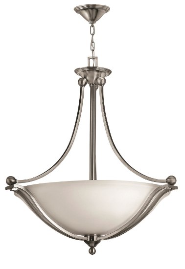 Foto para 75w Foyer Bolla MED Etched Opal Brushed Nickel Inverted Pendant