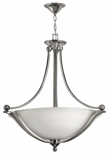 Picture of 48w Foyer Bolla LED Etched Opal Brushed Nickel Inverted Pendant