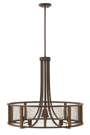 Foto para 135w Foyer Beckett MED GU-10 Iron Rust Single Tier Foyer Stem Hung