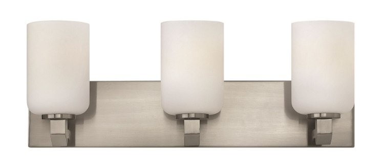 Foto para 100w Bath Skylar MED Etched Opal Brushed Nickel Bath Three Light
