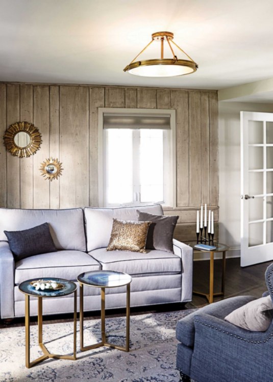 Picture of 60w Foyer Collier CAND Etched Opal Heritage Brass Semi-flush Mount