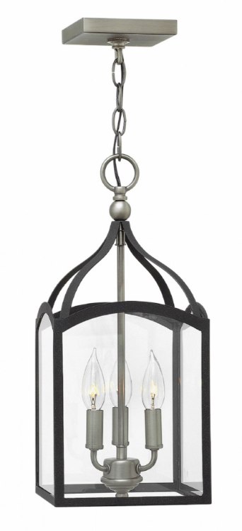 Picture of 60w Foyer Clarendon CAND Clear Aged Zinc Small Pendant Foyer
