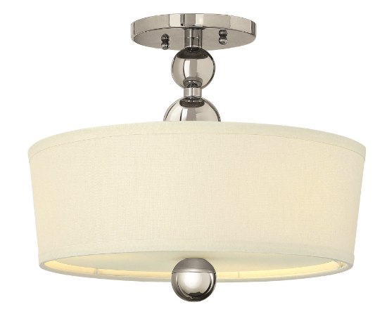 Foto para 100w Foyer Zelda MED Polished Nickel Semi-flush Mount