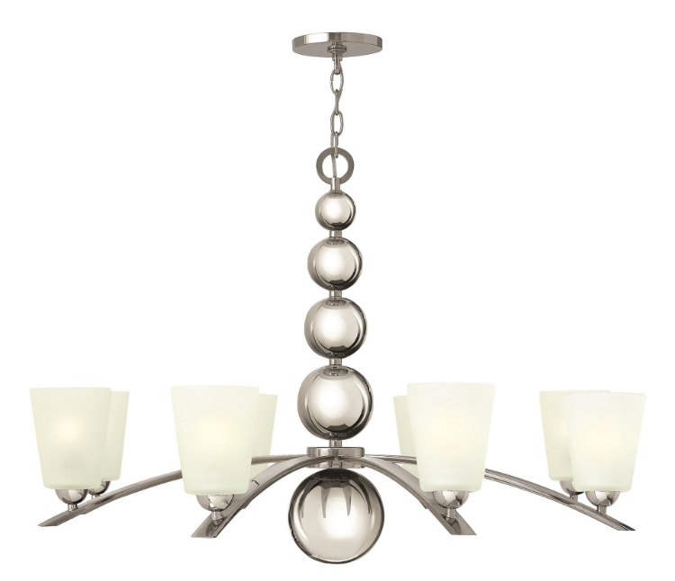 Foto para 100w Chandelier Zelda MED Etched Polished Nickel Single Tier Foyer
