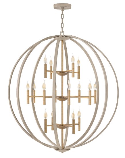 Foto para 60w Chandelier Euclid CAND Cement Gray Three Tier