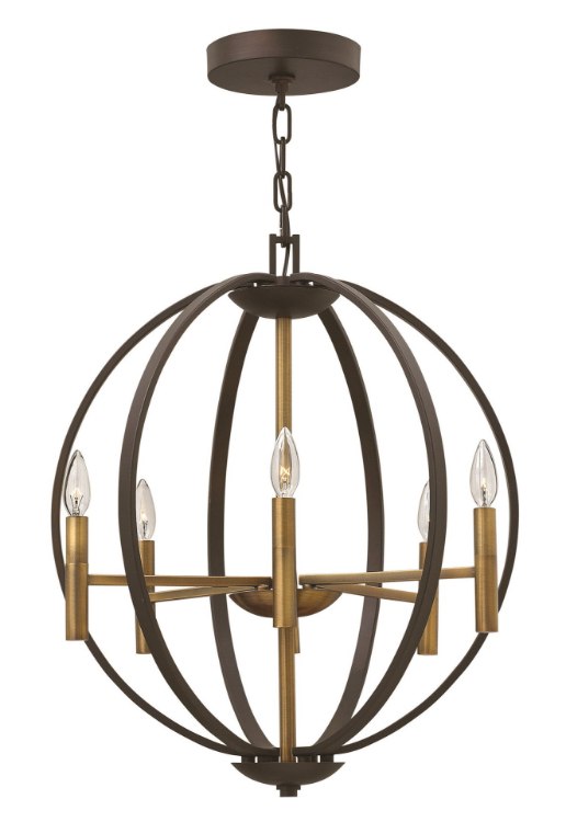 Picture of 60w Chandelier Euclid CAND Spanish Bronze Single Tier Foyer