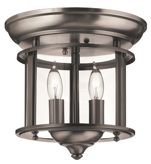 Picture of 40w Foyer Gentry CAND Clear Rounded Panels Pewter Flush Mount