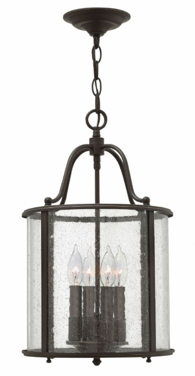 Picture of 60w Foyer Gentry CAND Clear Seedy Panels Olde Bronze Single Tier Foyer