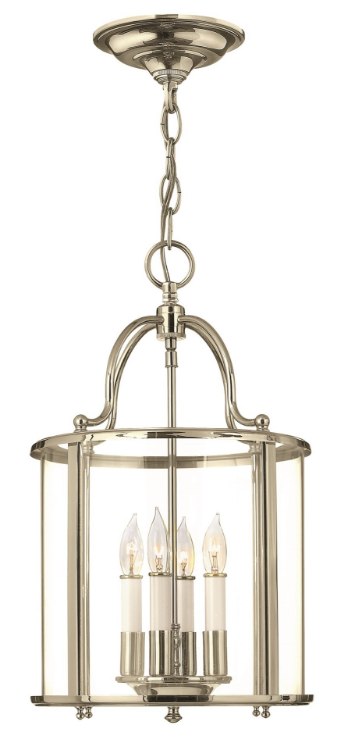 Picture of 60w Foyer Gentry CAND Clear Rounded Panels Polished Nickel Single Tier Foyer