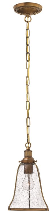 Picture of 100w Mini-Pendant Marlowe MED Clear Seedy Heritage Brass