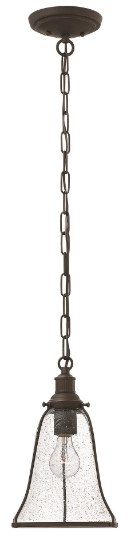 Foto para 100w Mini-Pendant Marlowe MED Clear Seedy Oil Rubbed Bronze